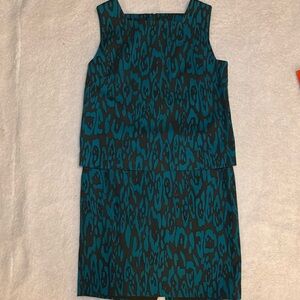Carlisle Collection Teal and Brown Skirt Set. Size 14